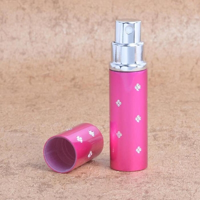 Picture of MUB 5ml Travel Refillable Perfume Bottles & Portable Mini Aluminum Perfume Atomizer Spray Bottle With Rhinestones