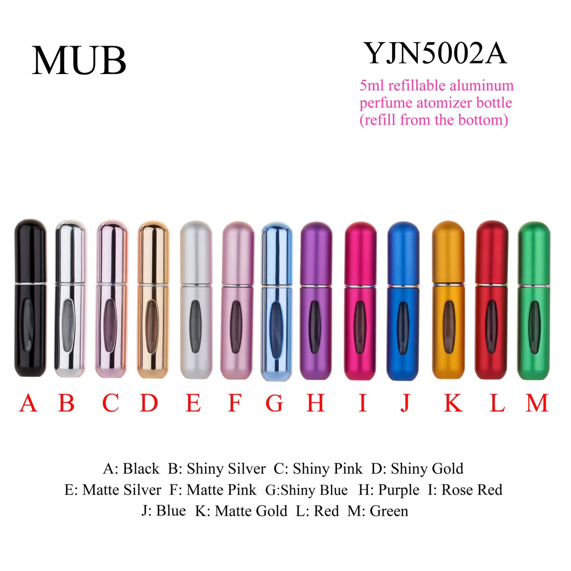 Picture of 5ml Portable Mini Refillable Perfume Bottle With Spray Scent Pump Empty Cosmetic Containers Spray Atomizer Bottle For Travel