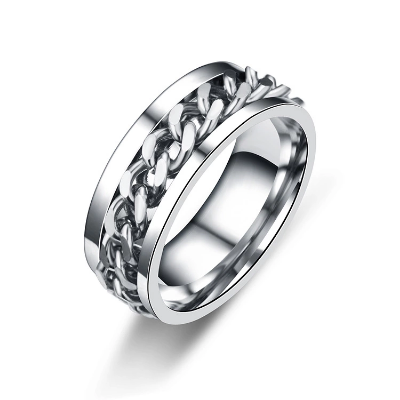 Picture of Chain Link Ring Stainless Steel Fashion Transit Rings