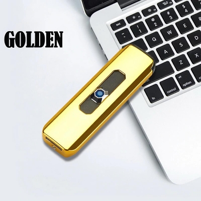 Picture of New Mini Electroplating Electric Small Double Side USB Recharging Windproof Flameless Portable LED Lighter