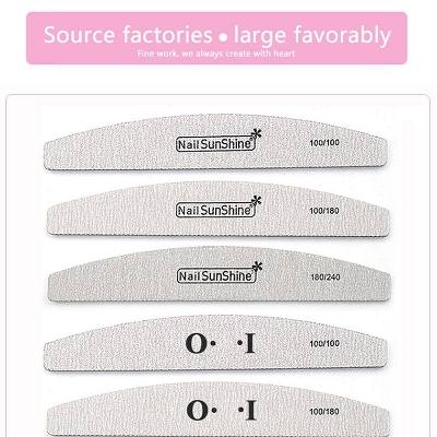 Picture of 1Pcs Sanding Nail File Buffer / Grinding Buffing Polishing Shaping Bar Pedicure Nail Art Tools Manicure Emery Zebra Nail Files 100 180