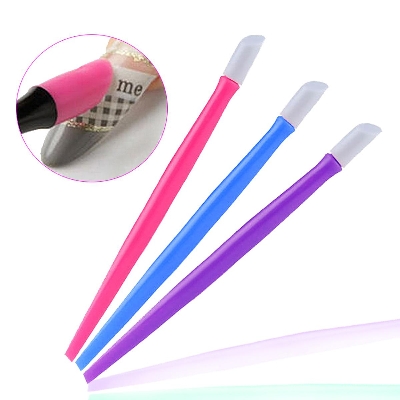 Picture of 2 PC Manicure Care Tool Cuticle Remover Pen Nail Pusher Dead Skin Remover Plastic Nail Cleaning Tools Rod
