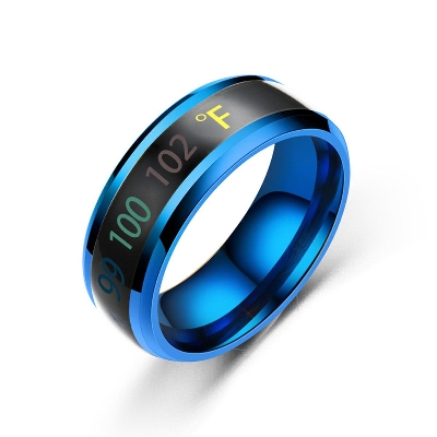 Picture of Temperature Ring Titanium Steel Mood Emotion Feeling Intelligent Temperature Sensitive Rings Waterproof Jewelry