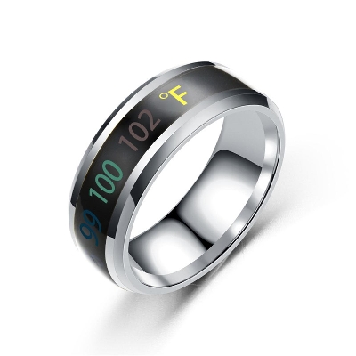 Picture of Temperature Ring Titanium Steel Mood Emotion Feeling Intelligent Temperature Sensitive Rings Waterproof Jewelry