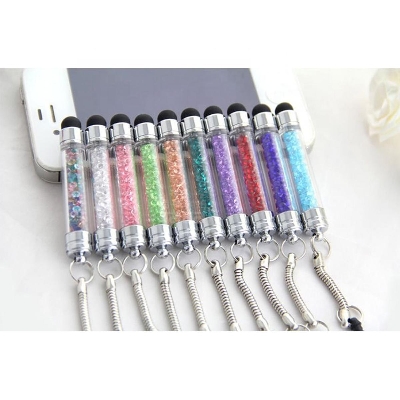 Picture of 2 in 1 Diamond Crystal Stylus Touch Screen Stylus Pen Capacitive Pen for All Smart Phone & Tablet -Stylus Capacitive Touch Pen- Stylus Pen- Random Color