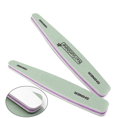 Picture of 1 PC NailSunShine Direct Factory Individual Packing Double Emery Green White Polish Nail File 1000/4000 Nail Buffer