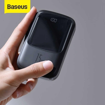 Picture of Baseus Qpow 15w Digital Display 3A Power Bank 10000mAh for iPhone Cable