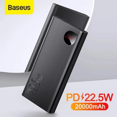 Picture of বেসিউস Adaman 20000mAh 22.5W PD Fast Charger+Quick Charger 4.0 Powerbank-Black