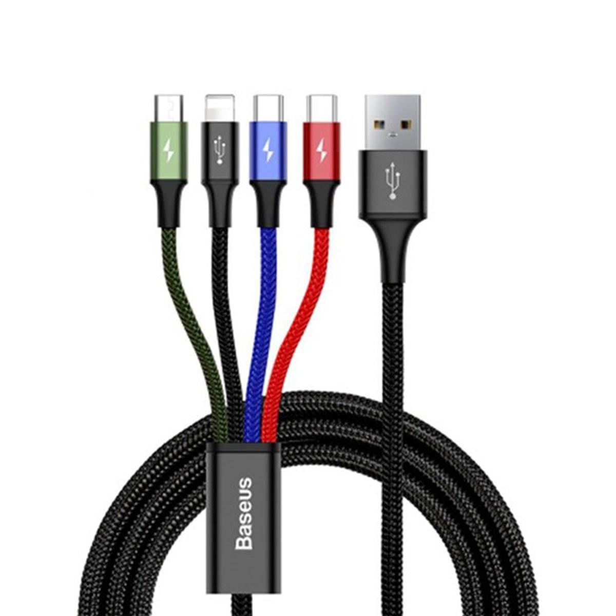 Picture of Baseus 4 in 1 Rapid Series Cable (2 Type C, 1 Lightning, 1 Micro USB)