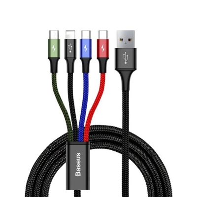 Picture of Baseus 4 in 1 Rapid Series Cable (2 Type C, 1 Lightning, 1 Micro USB)