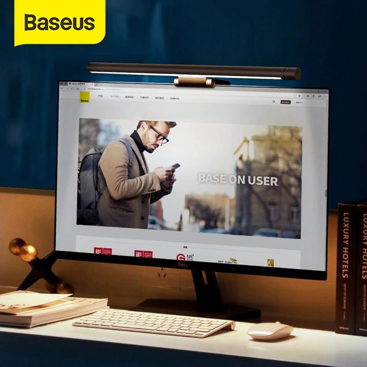 Picture of Baseus Led Desk Lamp Stepless Dimming Lamp Computer Screen Eye Protection Hanging Light LED Reading USB Powered For Office Home