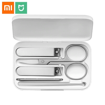 Picture of Xiaomii Miijia 5PCS/Set Stainless Steel Nail Clipper Beauty Scissors Nail File Curette Nail Clippers Set Magnetic Storage Box
