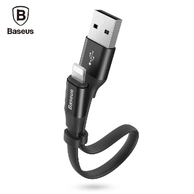 Picture of Baseus Nimble 2A 8 Pin Transfer Data Charging Cord 23CM Bold High-quality iphone Short Cable-Black