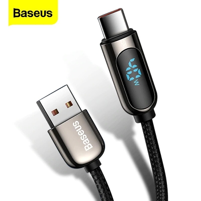Picture of Baseus LED Display USB Type C Cable For Xiaomi Huawei Samsung 5A Fast Charging Charger USBC USB-C Date Cable Type-C Wire Cord
