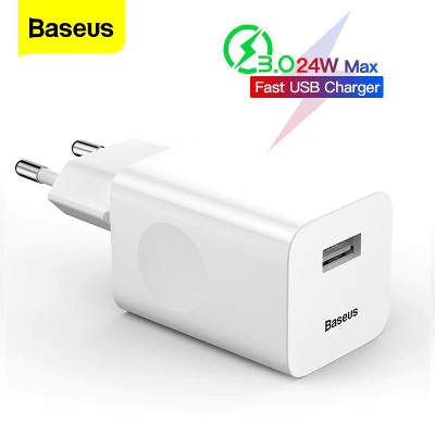 Picture of Baseus 24W Quick Charge 3.0 USB Charger QC3.0 Wall Mobile Phone Charger
