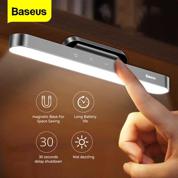 Picture of Baseus Night Light Hanging Magnetic LED Table Lamp Stepless Dimming Desk Lamp Rechargeable Cabinet Light For Bedroom Kitchen