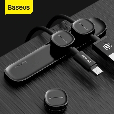 Picture of Baseus Cable Organizer Magnetic Cable Management USB Cables Holder Silicione Flexible Desktop Clips