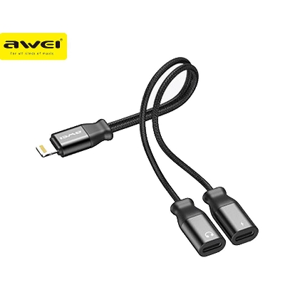 Picture of Awei CL-72 2-in-1 Adapter For Lightning Charging And Play Music