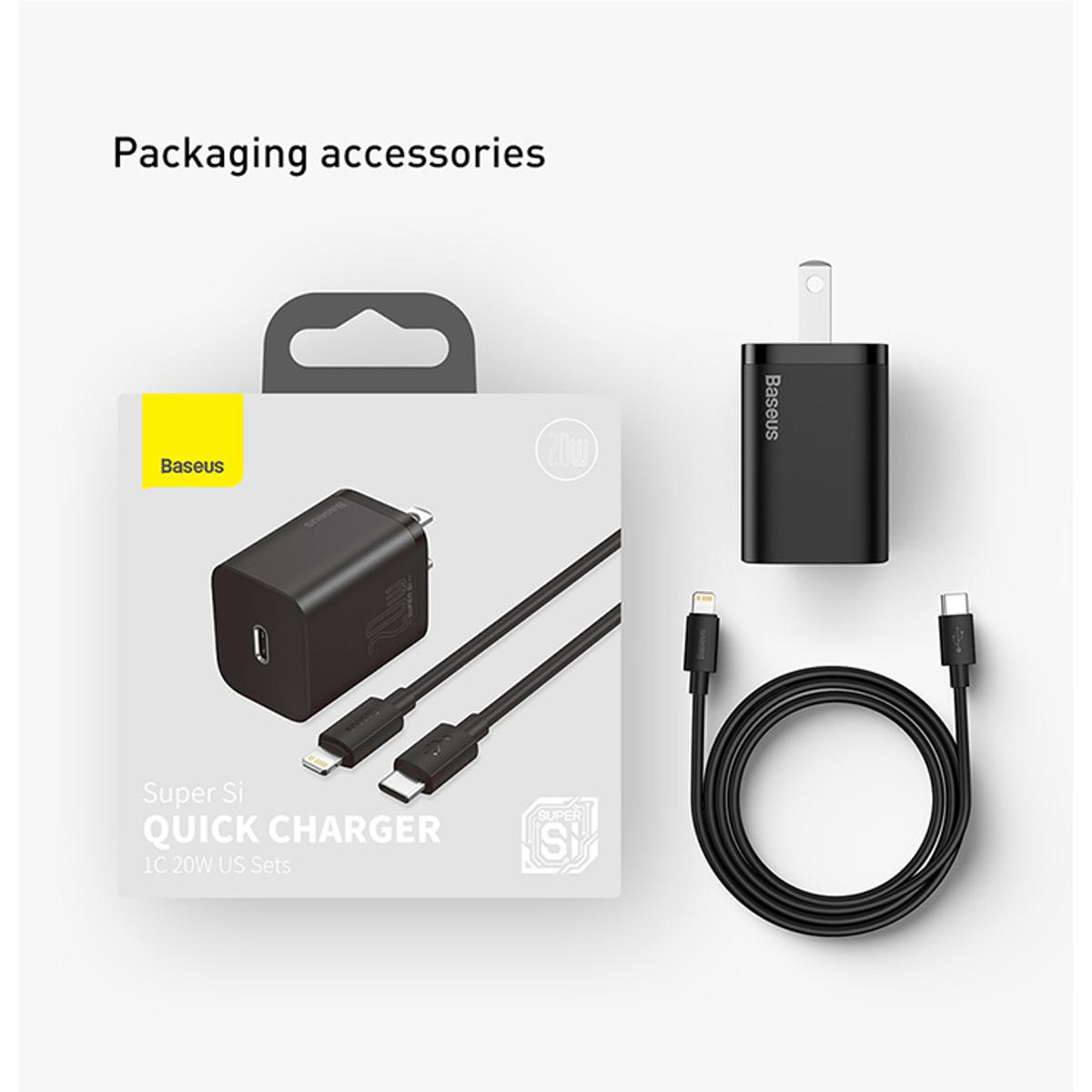 Picture of Baseus PD 20W Fast Charging USB C Charger For iPhone 12 Pro Max Dual USB Quick Charge QC 3.0 Type-C USBC Wall Phone Fast Charger