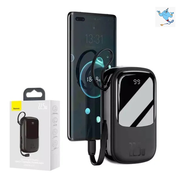 Picture of Baseus 20000mAh 22.5W Qpow Digital Display Quick Charging Power Bank White with Type-C Cable