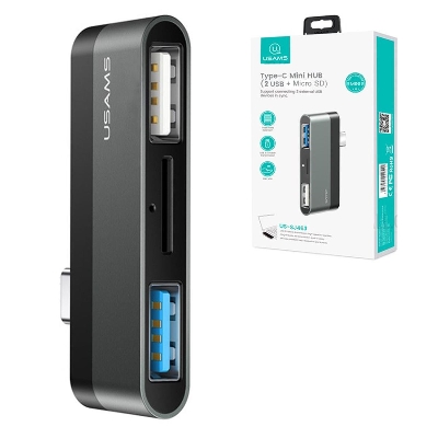 Picture of USAMS US-SJ463 Type-C Mini HUB Type-C to 2 USB + TF Card Slot Converter