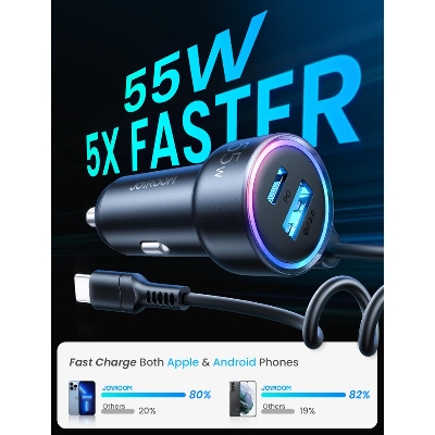 Picture of JOYROOM JR-CL07 3-in-1 Wired Car Charger 55w