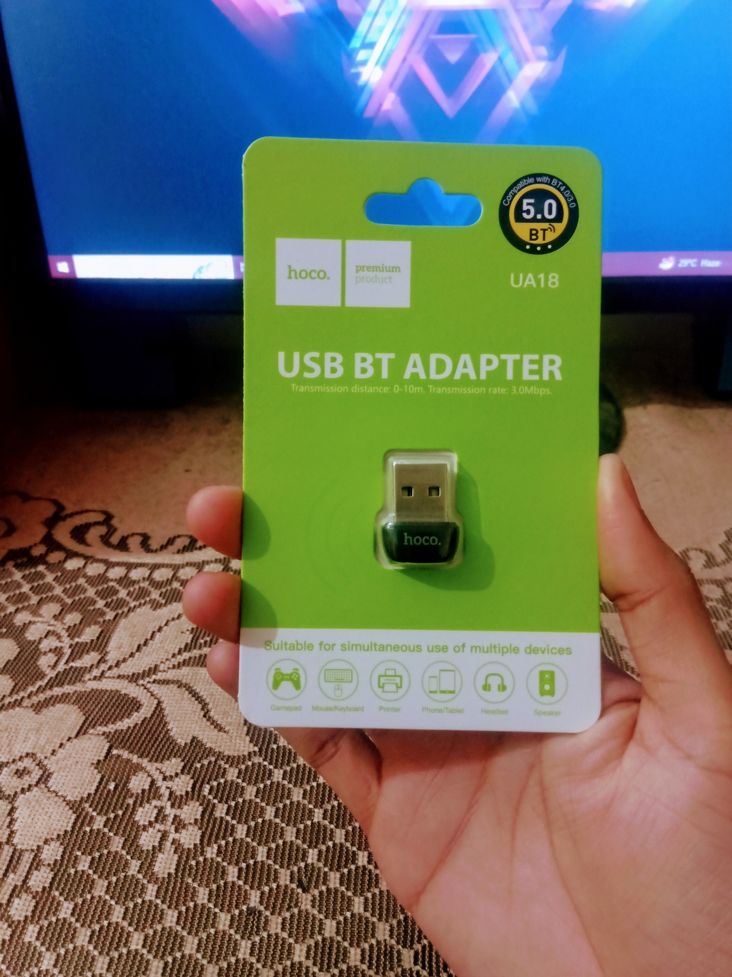 Picture of Hoco USB Bluetooth 5.0 Dongle Receiver For Wireless Mouse Keyboard PC Computer Bluetooth 5.0 Adapter