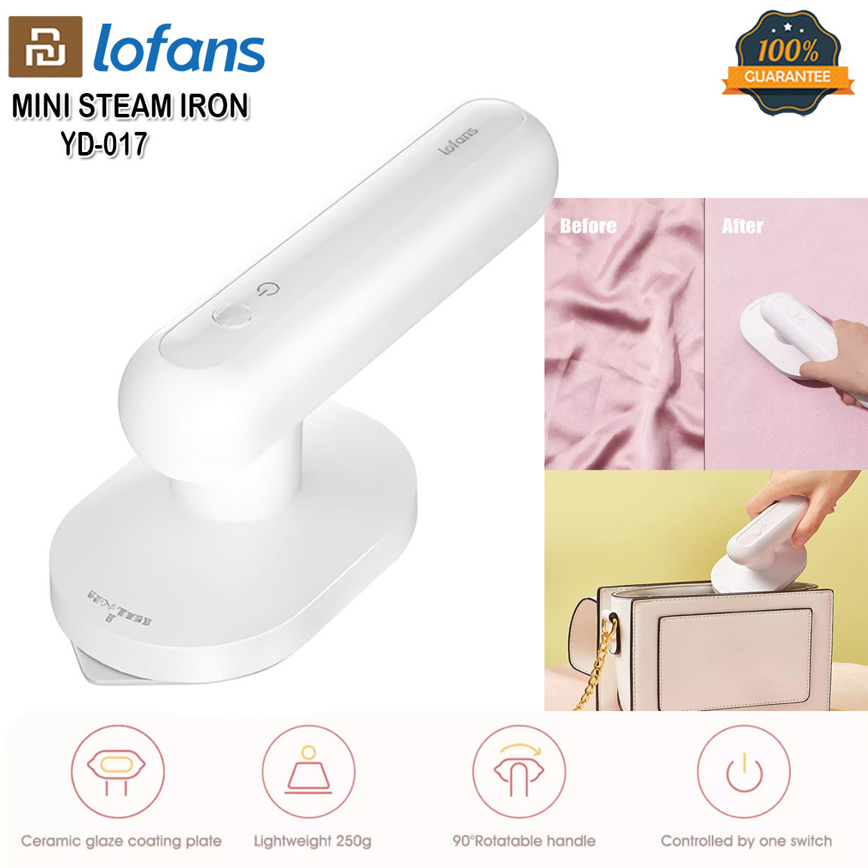 Picture of Xiaomi Youpin Lofans Wireless Ironing Machine Portable Fast Preheating Light Weighted Mini Steam Iron Cordless Electric Iron For Shirt Garment Travelling