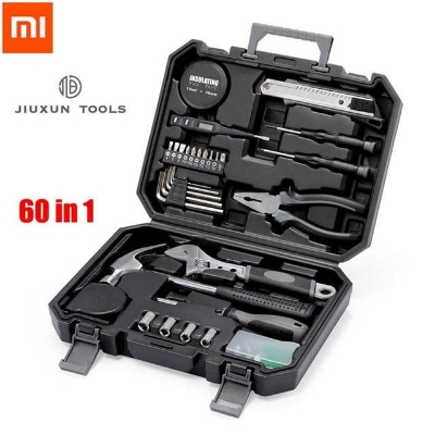 Picture of Xiaomi JIUXUN TOOLS 60 in 1 Household Toolkit Repair Tool with Nail Hammer Movable Wrench Wire Cutter Phillips Screwdriver