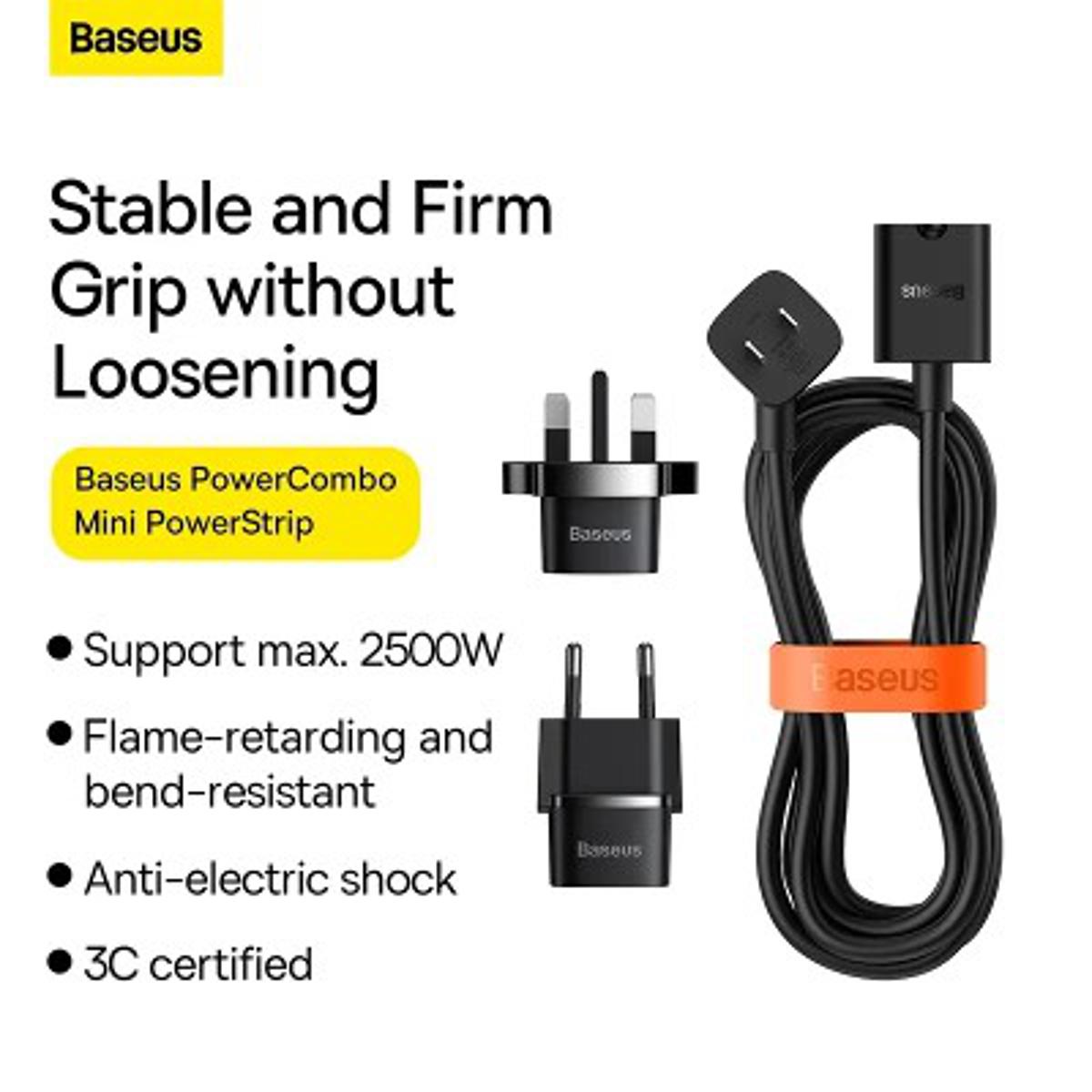 Picture of Baseus PowerCombo Nini PowerStrip 1AC Including EU and UK Plug Adapters
