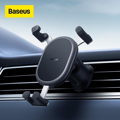 Picture of Baseus Car Phone Holder for Car Air Vent Mount 360° Silicone Metal Gravity Mobile Phone Holder Stand for iPhone Samsung Holder