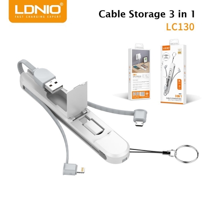 Picture of LDNIO 3 in 1 Fast charging Cable Storage Box with Type-C Connector-LC130
