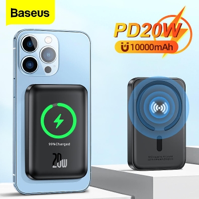 Picture of Baseus 10000mAh Power Bank Magnetic Wireless Charger  For iPhone 12 13 14 Pro Mini Portable External Battery