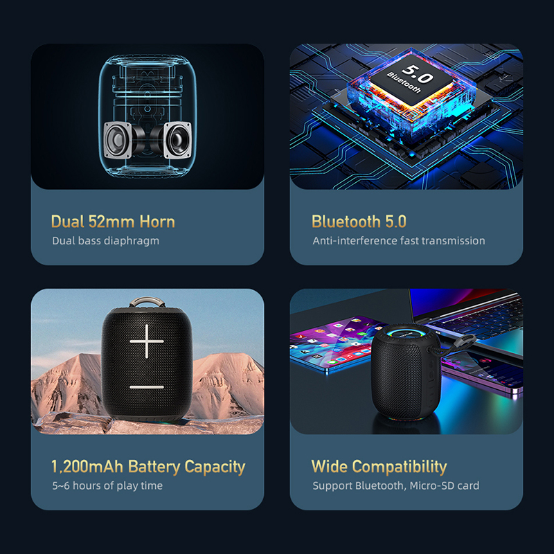 Picture of Awei Y526 TWS Wireless Bluetooth Speaker Portable Outdoor Hifi Loudspeaker Waterproof