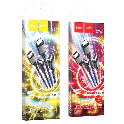 Picture of Hoco Cable 4-in-1 76 Super for 2xType-C charging wire cable-1m