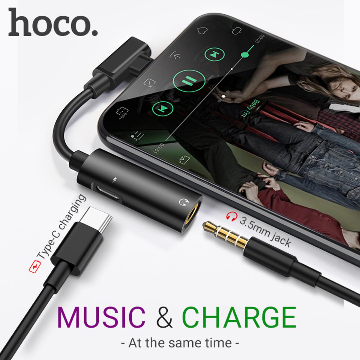 Picture of hoco Adapter Type-C to 3.5 mm LS19 2 in 1 audio converter