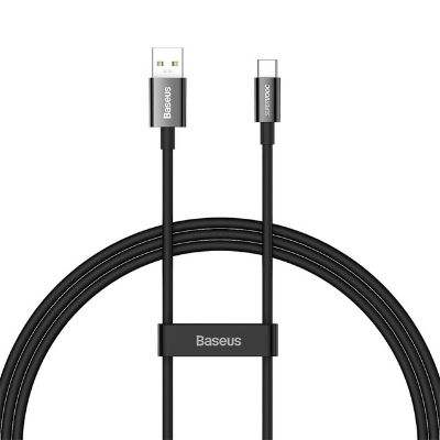 Picture of Baseus Supervooc PD65W USB To Type C Cables 6.5A Fast Charging Smart Phone Data Cable For OPPO Realme One Plus Xiaomi Charger-Black 1M
