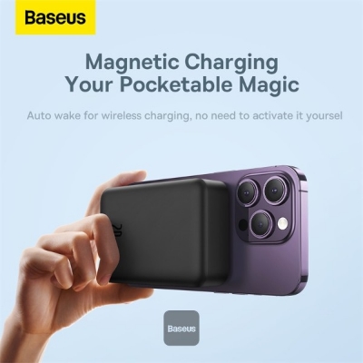 Picture of Baseus Airpow Magnetic Mini Wireless Fast Charge Power Bank 20000mAh 20W Black