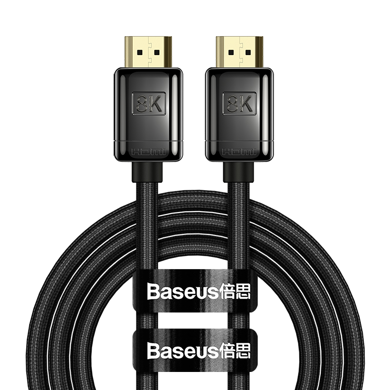 Picture of Baseus HDMI High Definition Series HDMI 8K to HDMI 8K Adapter Cable Zinc alloy 2m Black