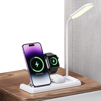 Picture of Usams  Cd195 15W 4 In 1 Desk Table Lamp Magic Wireless Charger With Phone Holder Wireless Charger Stand
