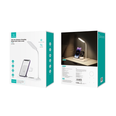 Picture of Usams  Cd195 15W 4 In 1 Desk Table Lamp Magic Wireless Charger With Phone Holder Wireless Charger Stand