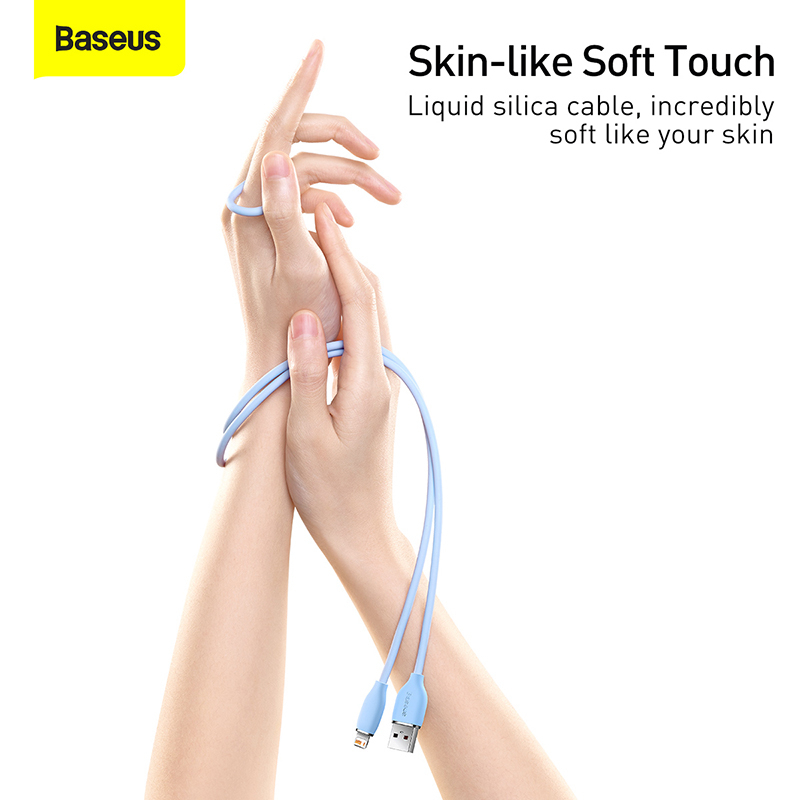 Picture of Baseus Liquid Silica Gel USB Cable 2.4A Charging Cable For iPhone 13 12 11 Pro Max Fast Data Charging