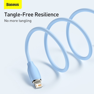 Picture of Baseus Liquid Silica Gel USB Cable 2.4A Charging Cable For iPhone 13 12 11 Pro Max Fast Data Charging