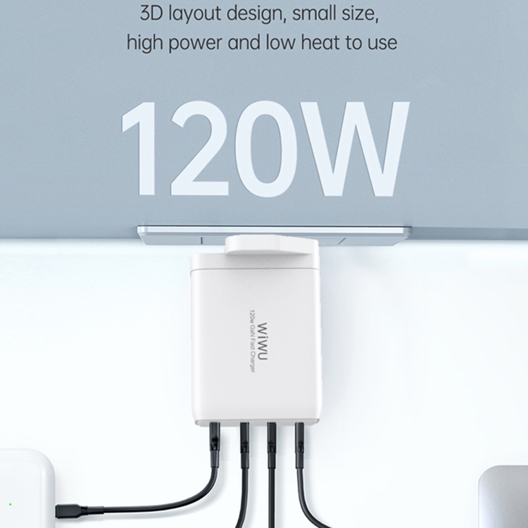 Picture of WIWU TR257-A 120W 4 in 1 Mini GaN Quick Charger, CN Plug(White)