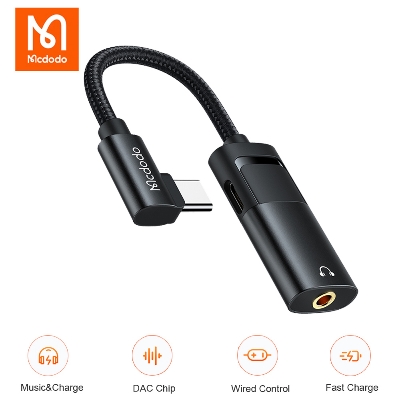 Picture of Mcdodo 60W PD Fast Charging Audio Type C to 3.5mm Earphone Jack DAC Adapter