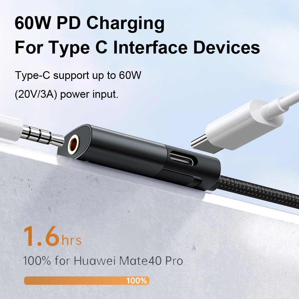 Picture of Mcdodo 60W PD Fast Charging Audio Type C to 3.5mm Earphone Jack DAC Adapter