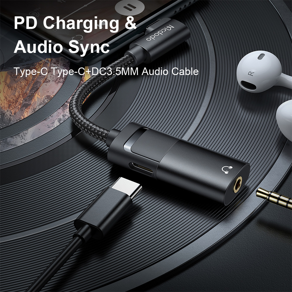 Picture of Mcdodo 60W PD Fast Charging Audio Type C to 3.5mm Earphone Jack DAC Adapter
