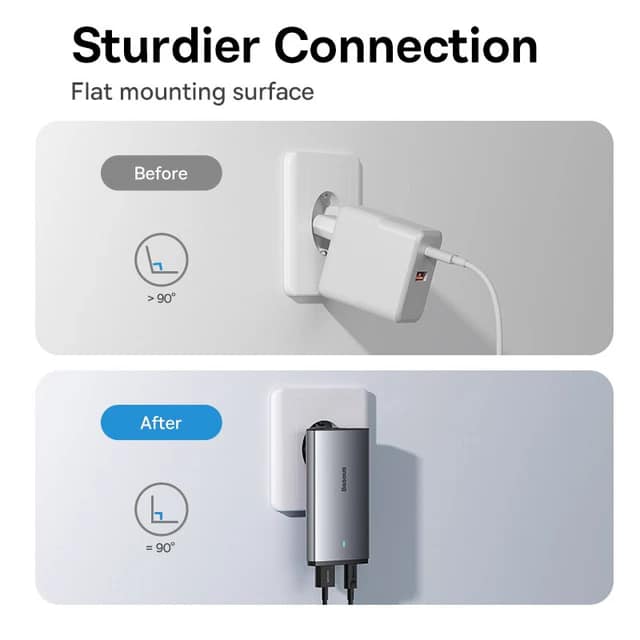 Picture of Baseus GaN5 Pro Ultra-Slim Fast Charger C+U 65W CN Type-C to Type-C 100W 1m Gray