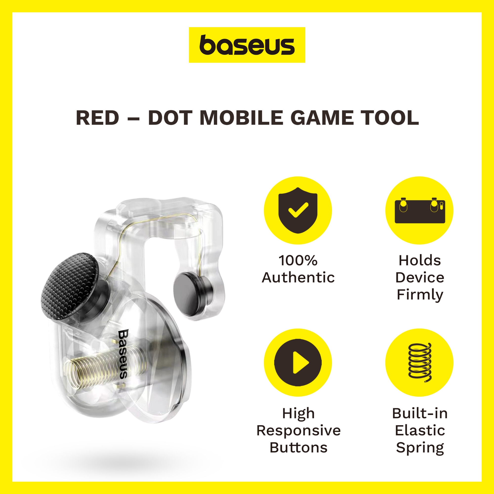 Picture of Baseus Red Dot Mobile Gaming Controller New Trigger - Black - Finger Sleeve