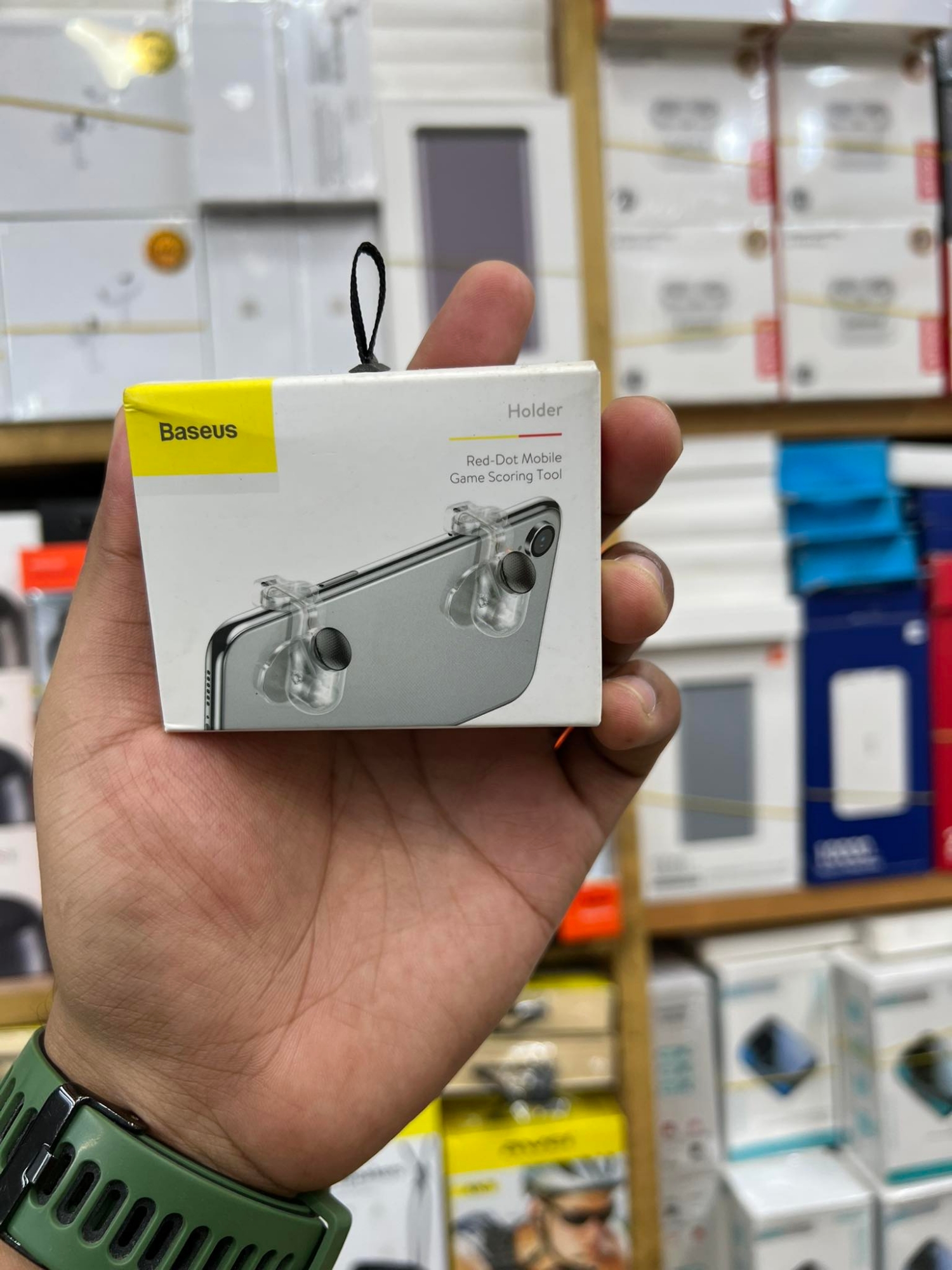 Picture of Baseus Red Dot Mobile Gaming Controller New Trigger - Black - Finger Sleeve